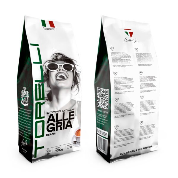 Allegria – kawa ziarnista 100% Arabica, Torelli, 500g / 1000g